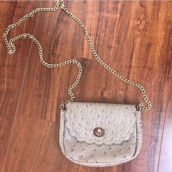 ASOS Vegan Ostrich Skin Nude Crossbody Bag - Picture 2 of 2